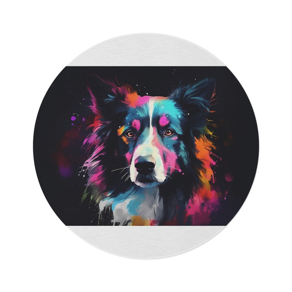 "Cuddly Collie Round Rug"