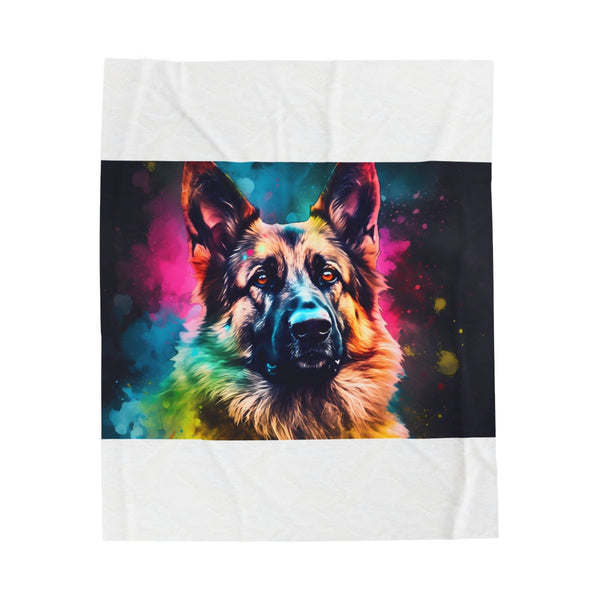 "Cuddly German Shepherd Plush Blanket"