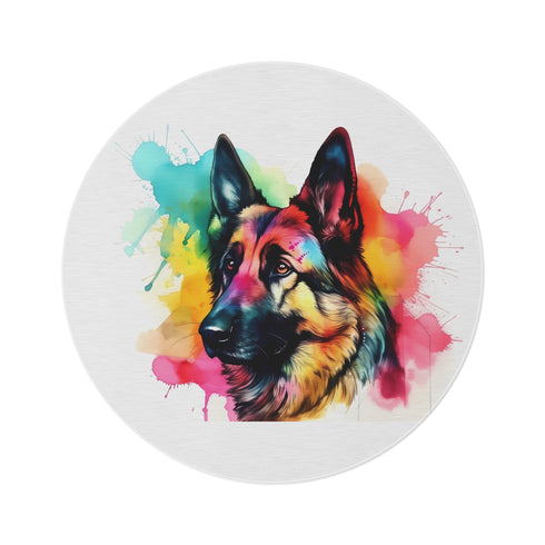 "Cuddly German Shepherd Round Rug"