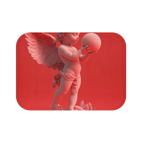 "Cupid's Comfort Bath Mat: Spread Love in Your Bathroom"