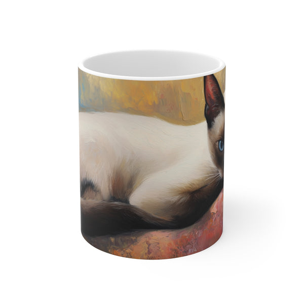 "Cute Siamese Cat Mug: Paw-sitively Adorable!"