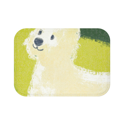 Cute West Highland Dog with Soft Luxury Memory Foam Bath Mat - Top View