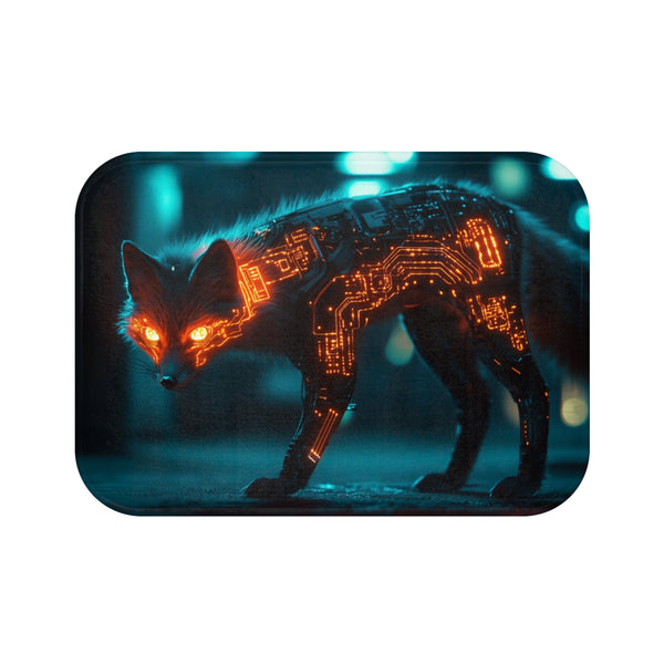 Cyber Fox Bath Mat Glow Design