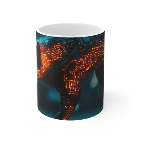 Cyber Fox Circuitry Coffee Mug