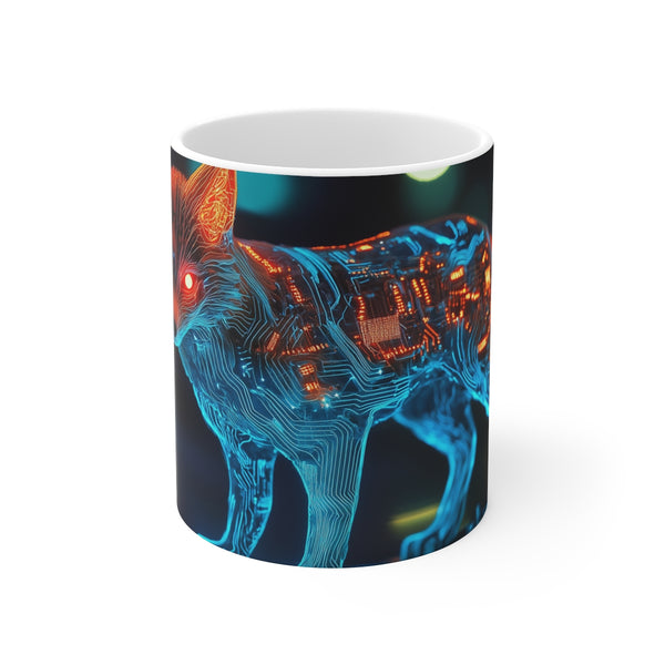 Cyber Fox Coffee Mug Circuitry Design