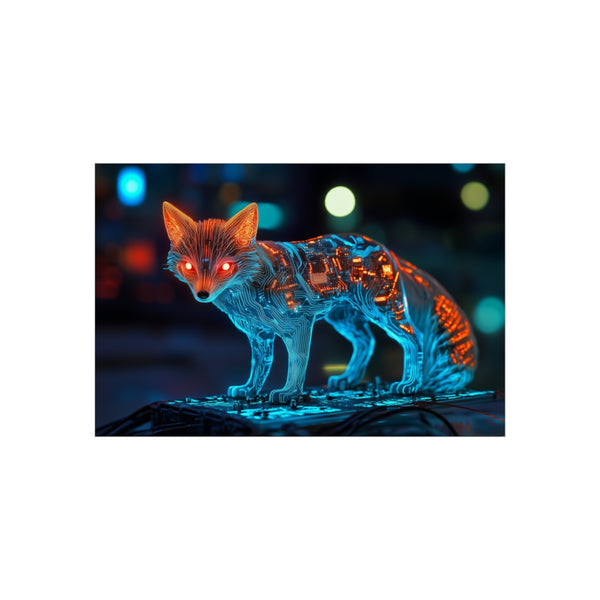 Cyber Fox with Glowing Circuitry