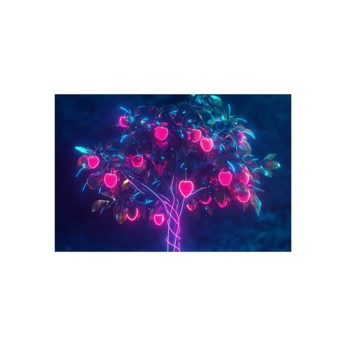 Cyber Tree with Neon Fruit Design