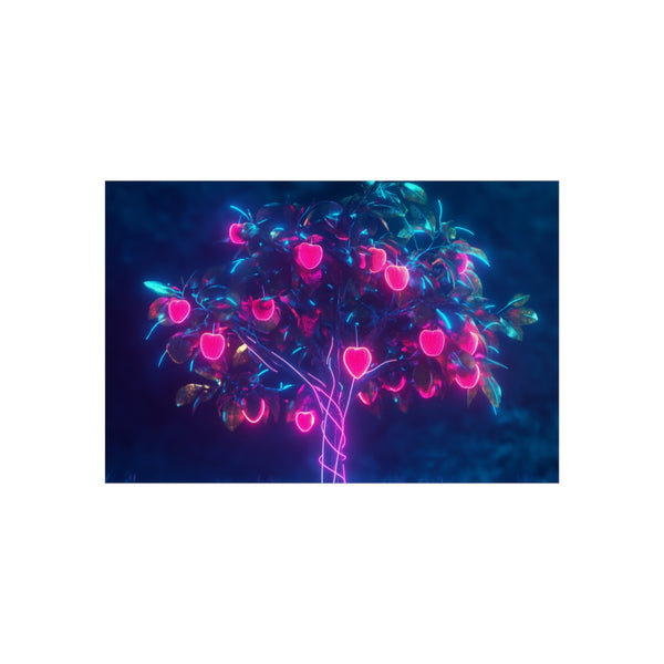 Cyber Tree with Neon Fruit Design