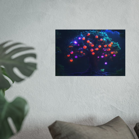 Cyber Tree with Neon Fruit