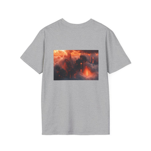 Cyber Village Above Flaming Clouds