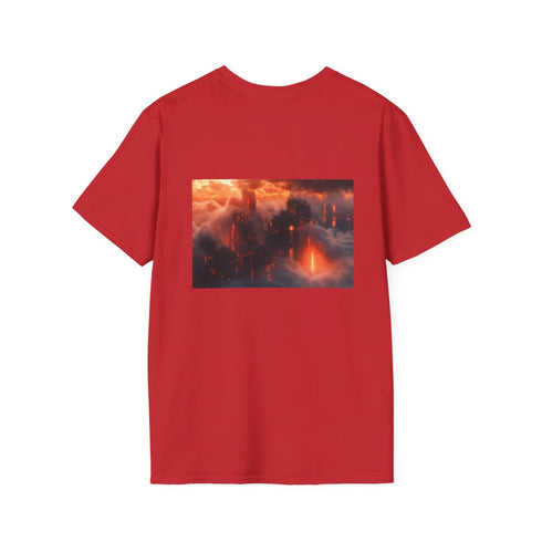 Cyber Village Above Flaming Clouds