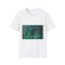 Cyber Wolf Running Through Code Rain — Graphic Cotton T-Shirt — Front Graphic Print View