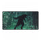 Cyber Wolf Running Through Code Rain — XXL Gaming Desk Mat — Full Top-Down Artwork View