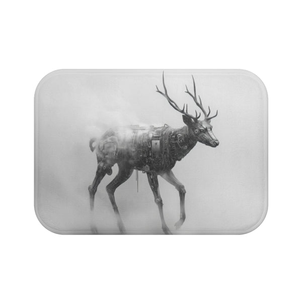 Cybernetic deer themed bath mat