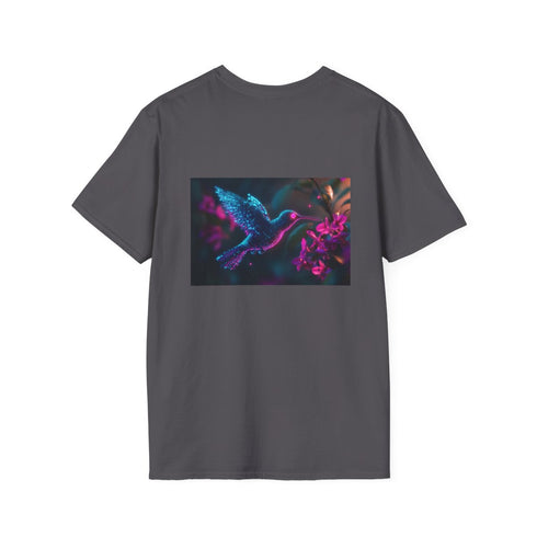 Cybernetic Hummingbird Neon Flowers Tee