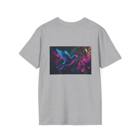 Cybernetic Hummingbird Neon Flowers Tee
