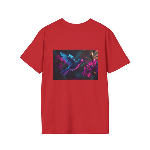 Cybernetic Hummingbird Neon Flowers Tee