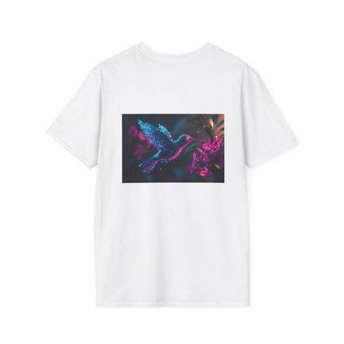 Cybernetic Hummingbird Neon Flowers Tee