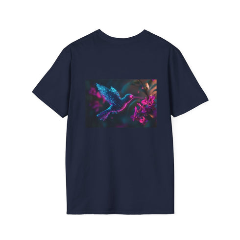 Cybernetic Hummingbird Neon Flowers Tee