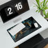 Cybernetic Jaguar in Data Jungle — XL Gaming Desk Mat — Gaming & Workspace Desk Setup View