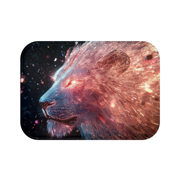 Cybernetic Lion Light Shards Bath mat