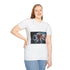 Cybernetic Octopus Tangled in Data Lines Graphic Unisex Softstyle T-Shirt - Model View