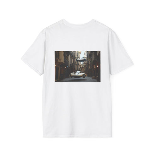 Cyberpunk Alley T-Shirt with Flying Cars