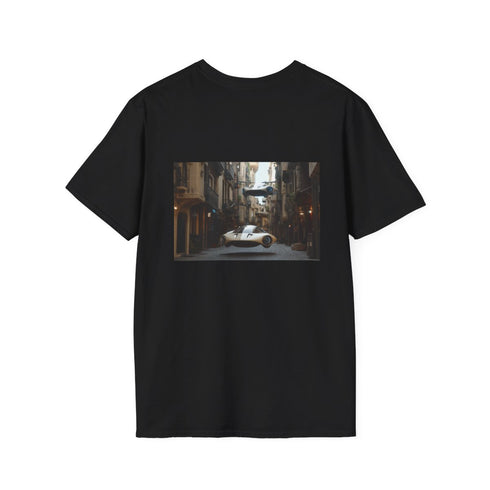 Cyberpunk Alley T-Shirt with Flying Cars