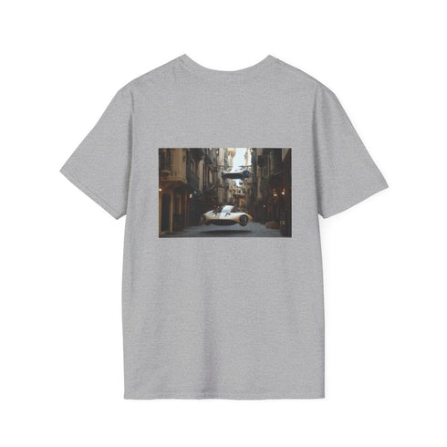 Cyberpunk Alley T-Shirt with Flying Cars