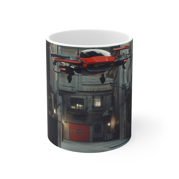 Cyberpunk Alleyway Coffee Mug Design