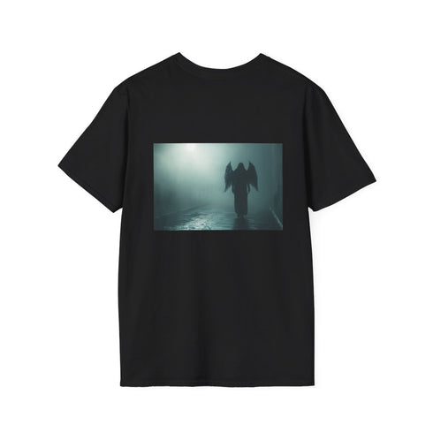 Cyberpunk Angel in Fog T-shirt