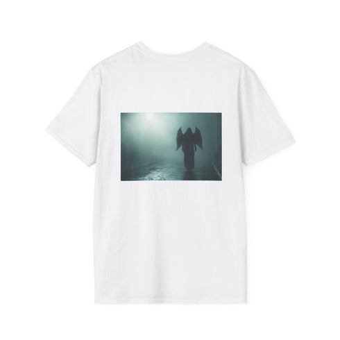 Cyberpunk Angel in Fog T-shirt