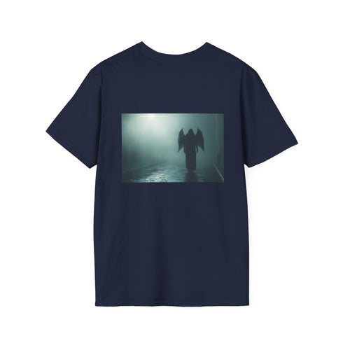 Cyberpunk Angel in Fog T-shirt