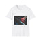 Cyborg Butterfly Perched on Sword Graphic Unisex Softstyle T-Shirt - Front View