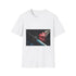 Cyborg Butterfly Perched on Sword Graphic Unisex Softstyle T-Shirt - Front View