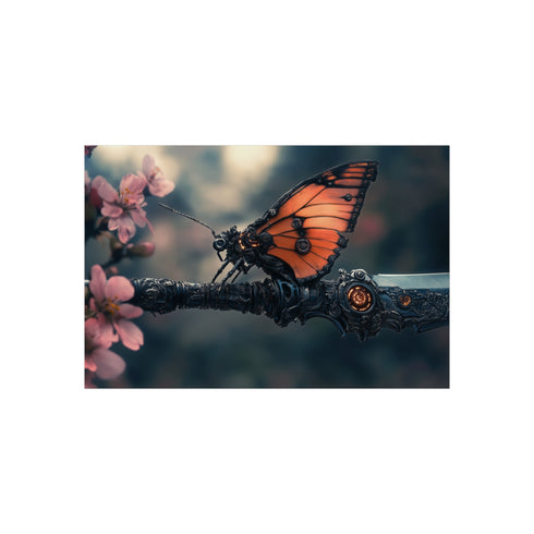 Cyborg Butterfly Sword Perched Art