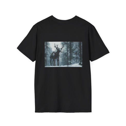Cyborg Deer Snow Forest T-Shirt