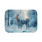 Cyborg Deer Snowy Forest Bathmat