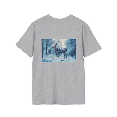 Cyborg Deer Snowy Forest T-Shirt