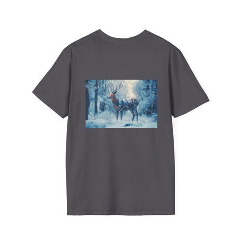 Cyborg Deer Snowy Forest T-Shirt