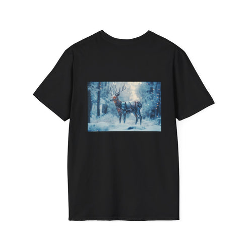 Cyborg Deer Snowy Forest T-Shirt