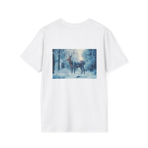 Cyborg Deer Snowy Forest T-Shirt