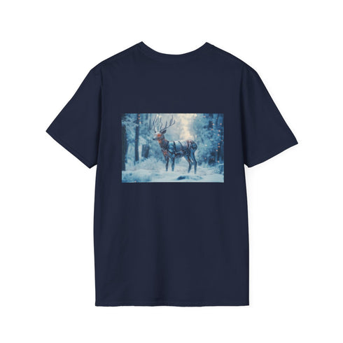 Cyborg Deer Snowy Forest T-Shirt