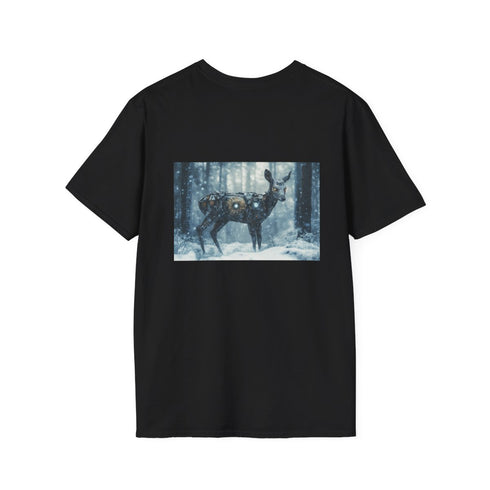 Cyborg Deer T-Shirt Snowy Forest
