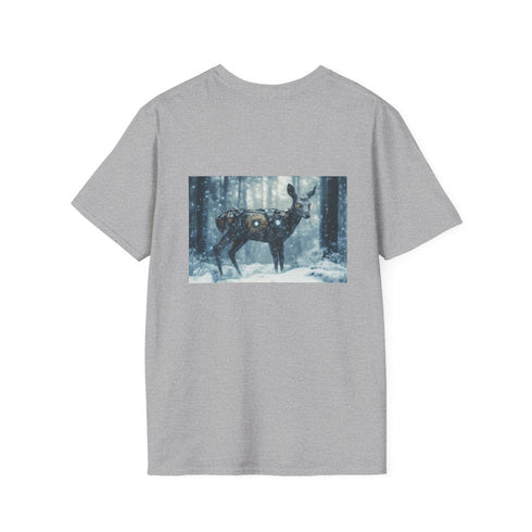 Cyborg Deer T-Shirt Snowy Forest