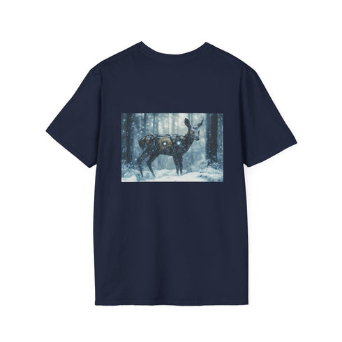 Cyborg Deer T-Shirt Snowy Forest