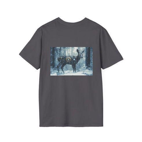 Cyborg Deer T-Shirt Snowy Forest