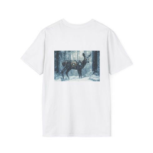 Cyborg Deer T-Shirt Snowy Forest