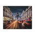 Urban sophistication illuminated canvas print with vibrant city energy and glowing lights.