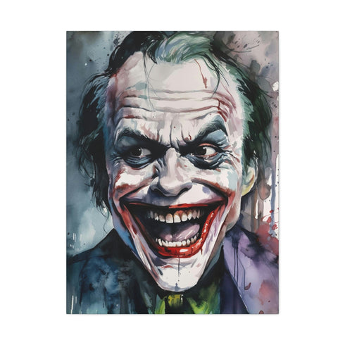 Jack Nicholson Joker Canvas Print with Evil Grin and Purple Suit
